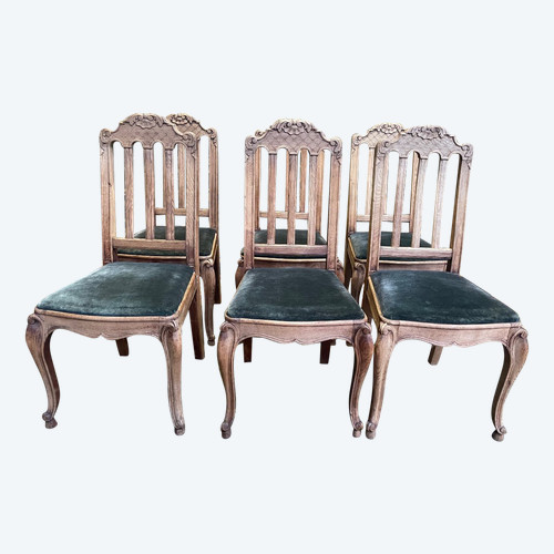 Suite De 6 Chaises Style Louis XV