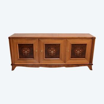 Walnut sideboard, J. Leleu taste - Mid-20th century