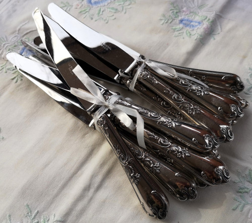 12 entremets/dessert knives Louis XV model Orfèvrerie Le Mondial