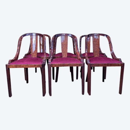 Suite Of 6 Art Deco Gondola Chairs