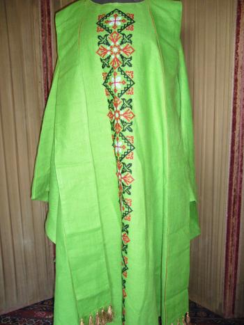 Chasuble et son étole de toile verte