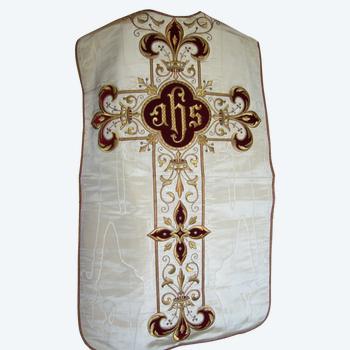 Chasuble moiree and important gold thread embroidery 19th century