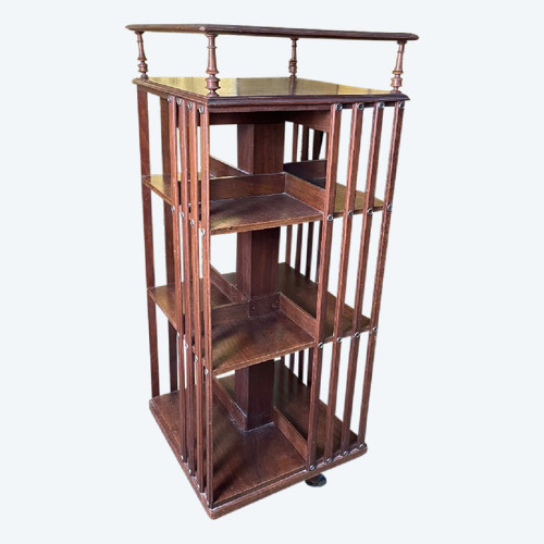 Libreria girevole in noce