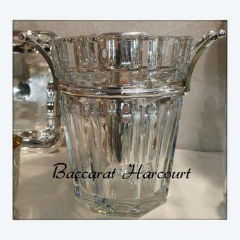 Champagne bucket / cooler in crystal Harcourt pattern signed Baccarat