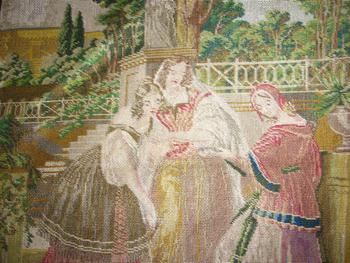 Periodo di restauro degli arazzi ricamati ad ago