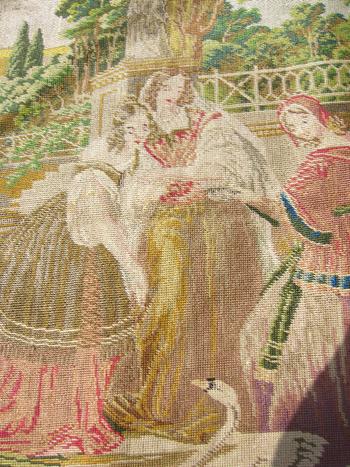Periodo di restauro degli arazzi ricamati ad ago