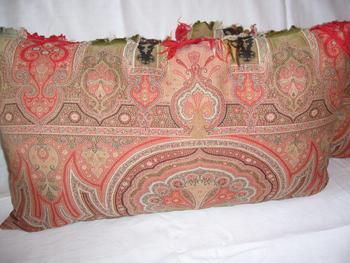 Pair of 19th century cashmere cushions