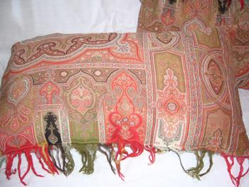 Pair of 19th century cashmere cushions