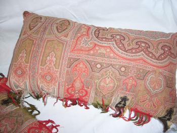 Pair of 19th century cashmere cushions