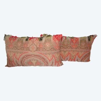 Pair of 19th century cashmere cushions