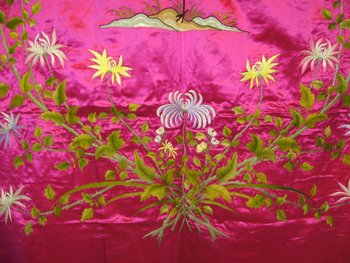 Chinese embroidered wall hanging circa 1900