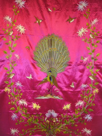 Chinese embroidered wall hanging circa 1900