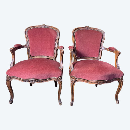 Pair De Fauteuils Cabriolets De Style Louis XV