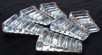 Rare 6 cale assiettes en cristal modèle Bambou Baccarat