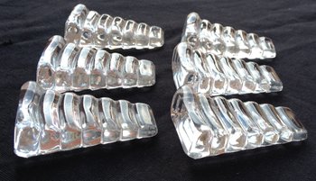 Rare 6 cale assiettes en cristal modèle Bambou Baccarat