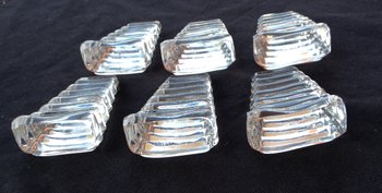 Rare 6 cale assiettes en cristal modèle Bambou Baccarat
