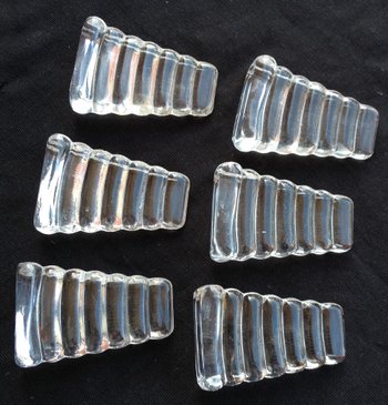 Rare 6 cale assiettes en cristal modèle Bambou Baccarat