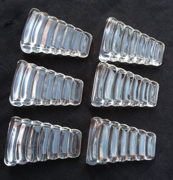 Rare 6 cale assiettes en cristal modèle Bambou Baccarat