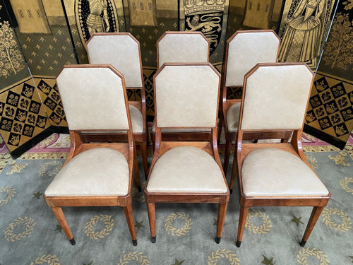 Suite Von 6 Stühlen Art Deco Epoche