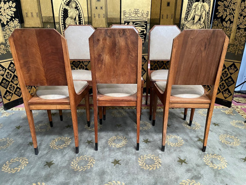 Suite Von 6 Stühlen Art Deco Epoche