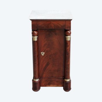 Cuban Mahogany veneer bedside table, Empire period - 1st part, 19th century