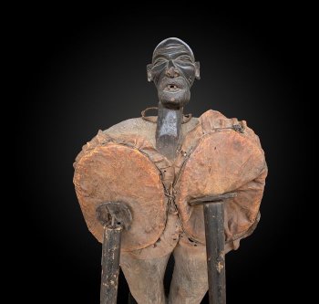 SOUFFLET de FORGE à visage ANTHROPOMORPHE  Nigéria Première moitié du XXème siècle 