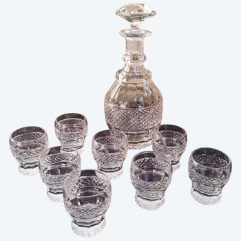 Saint-Louis crystal "Trianon" liqueur service (1 carafe + 8 glasses)