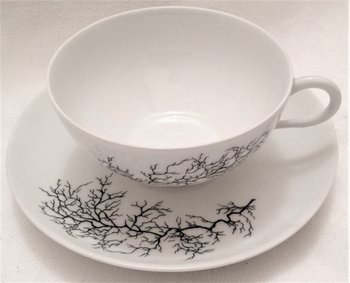 9 Tasses à thé porcelaine Limoges design Françoise Adnet pour Giraud&Brousseau