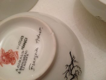 9 Tasses à thé porcelaine Limoges design Françoise Adnet pour Giraud&Brousseau