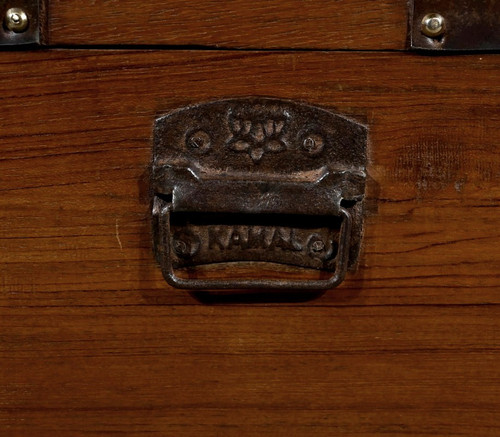 Baule marino in teak massiccio – Fine XIX secolo