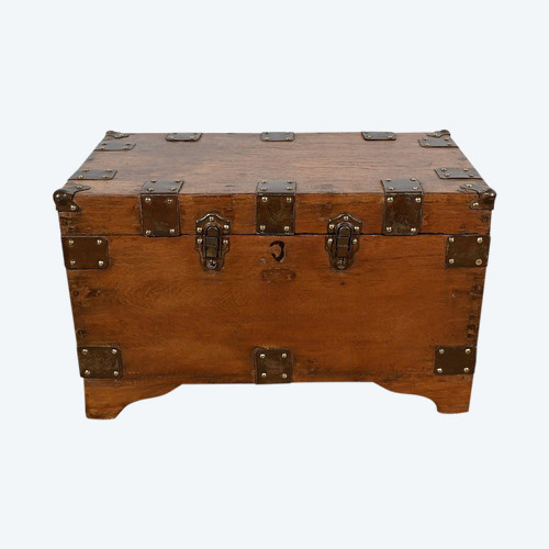Baule marino in teak massiccio – Fine XIX secolo