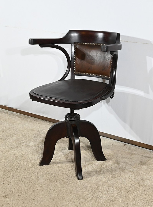 Fauteuil de Bureau Pivotant, en Hêtre teinté – 1940