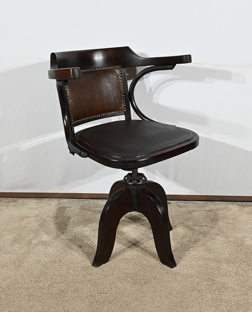 Fauteuil de Bureau Pivotant, en Hêtre teinté – 1940