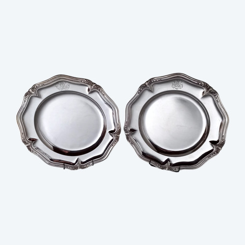 Pair of solid silver dishes from Puiforcat