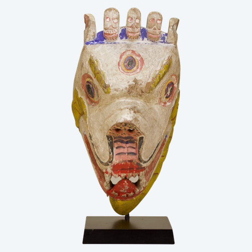 Tibetan Cham mask, snow tiger