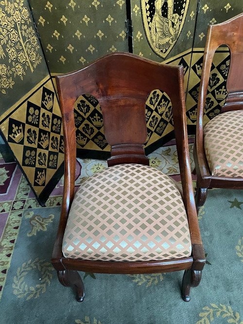 Suite De 4 Chaises Gondoles Empire