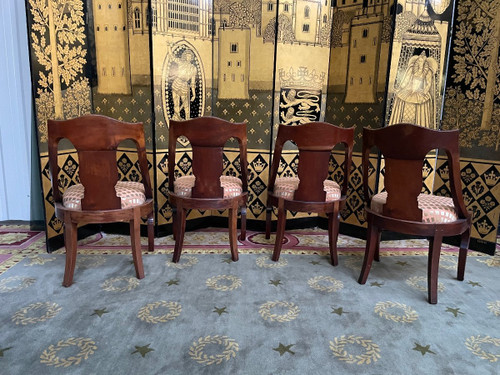 Suite De 4 Chaises Gondoles Empire