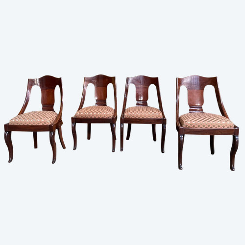 Suite De 4 Chaises Gondoles Empire