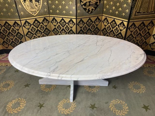 Table Basse Ovale En Marbre De Carrare