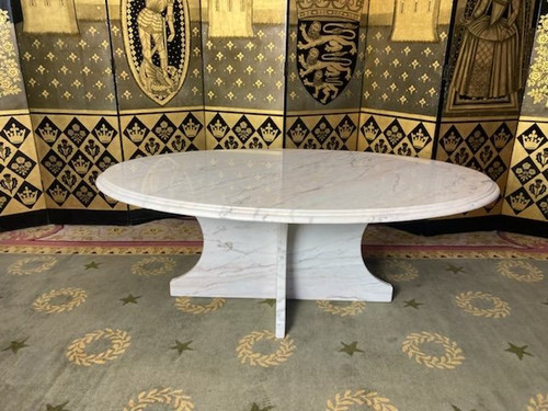 Table Basse Ovale En Marbre De Carrare