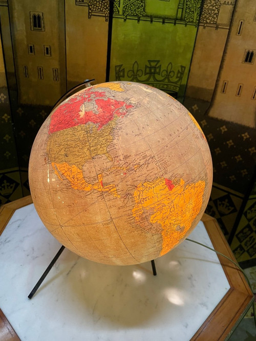 Globe Terrestre - Mappemonde Verre 1960