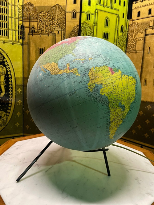 Globe Terrestre - Mappemonde Verre 1960