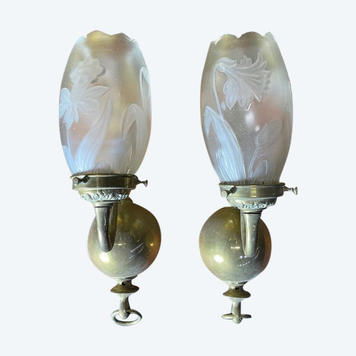 Pair Of Bronze Dutch Sconces