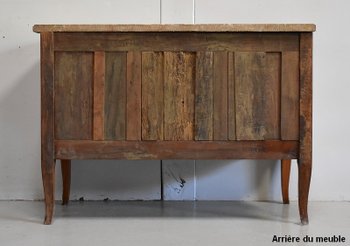 Comò Sauteuse in palissandro e legno viola, transizione Luigi XV / Luigi XVI - seconda parte del XIX secolo