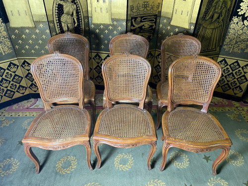 Suite Of 6 Louis XV Style Cane Chairs