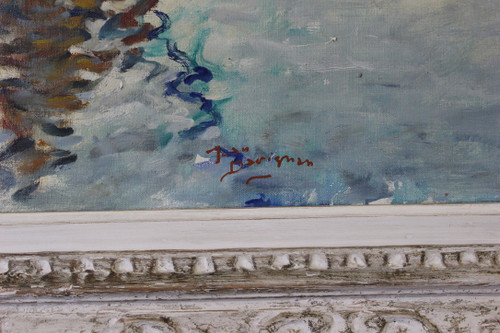 Öl auf Leinwand, Fischerboot von Jean Darignan