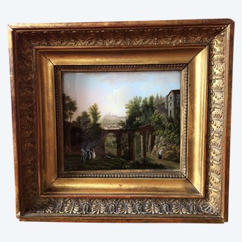 Paesaggio e ballerini, 1820 circa