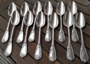 12 solid silver table cutlery neck brace Léon LAPAR & Fouquet Lapar (Tétard Successeur) late 19th century