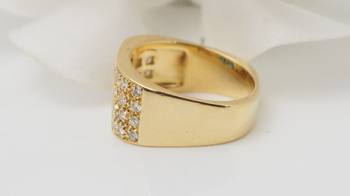 Bague En Or Jaune, Diamants Et Saphirs
