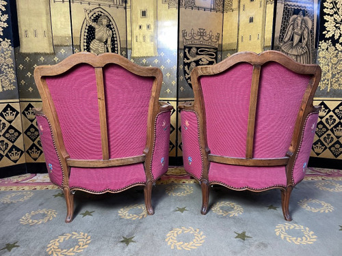 Coppia Di Poltrone Bergère In Stile Luigi XV